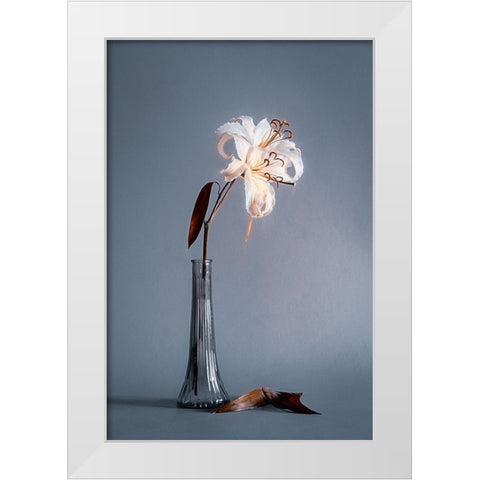 Elegant Lines White Modern Wood Framed Art Print by Kiral, Cicek