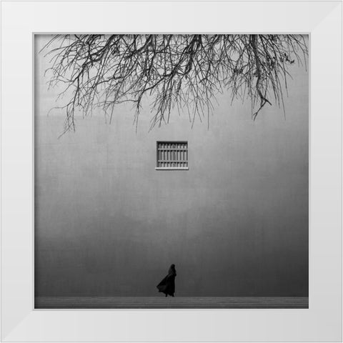 Waiting for freedom White Modern Wood Framed Art Print by Alizolghadri93