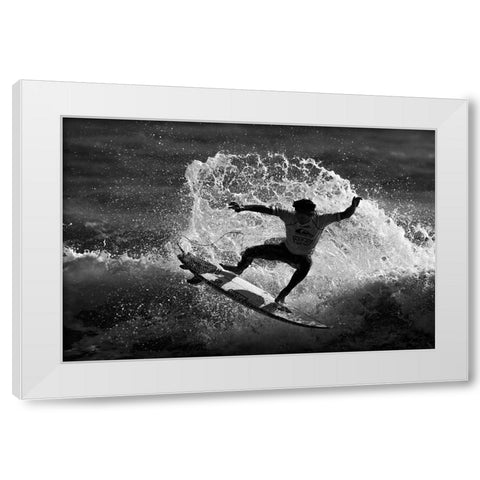 Surfer White Modern Wood Framed Art Print by Wang, Ti