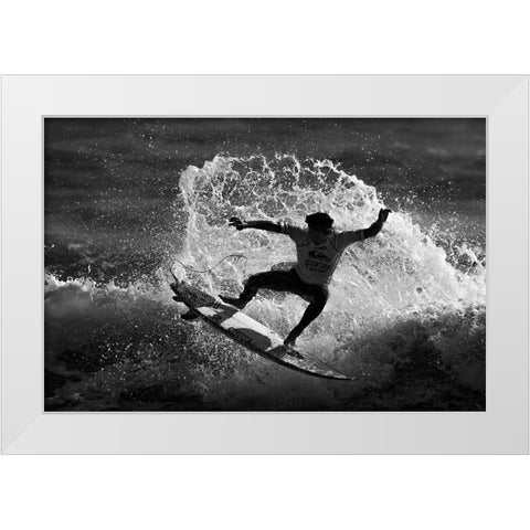 Surfer White Modern Wood Framed Art Print by Wang, Ti