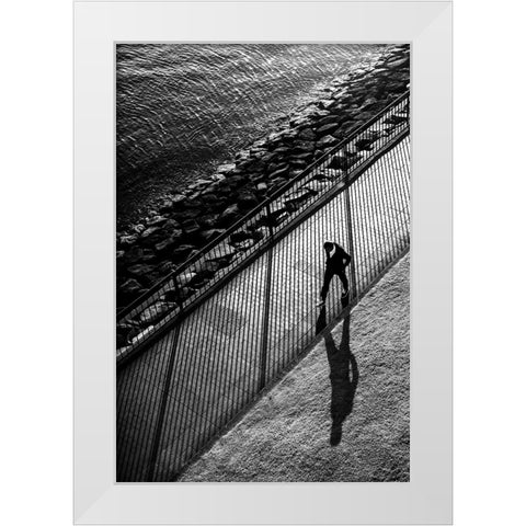 Stripes White Modern Wood Framed Art Print by Watanabe, Kentaro