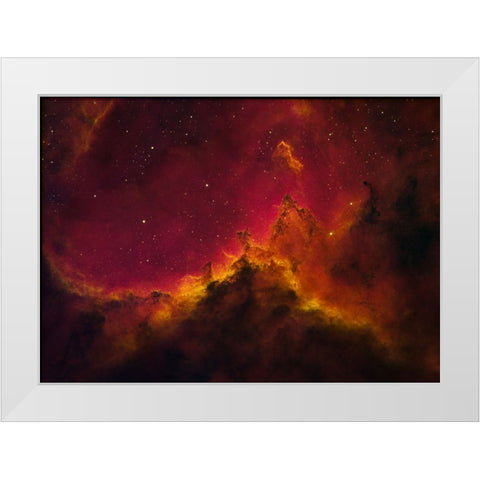A Mountain In The Heart White Modern Wood Framed Art Print by Fong, Ken
