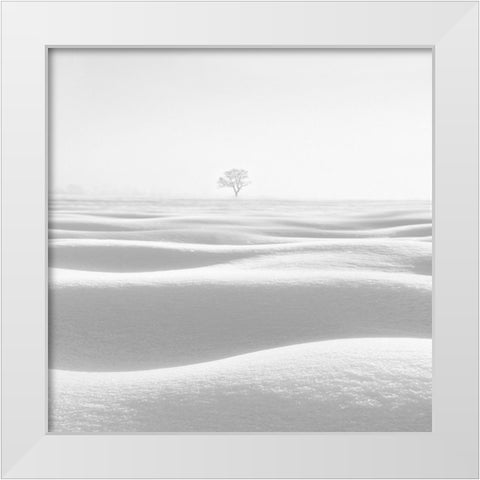 Wave White Modern Wood Framed Art Print by Nodeh, Mostafa