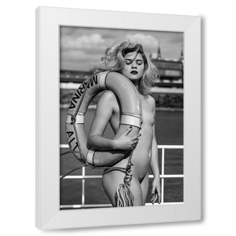 In The Dockyard White Modern Wood Framed Art Print by Blasko, Jan
