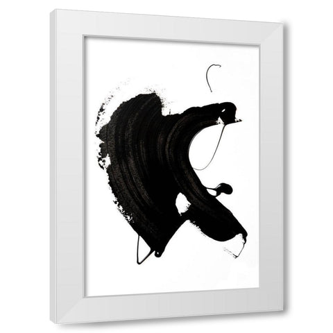 Black abstract Stroke White Modern Wood Framed Art Print by Sawall, Anastasia