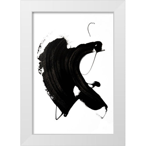 Black abstract Stroke White Modern Wood Framed Art Print by Sawall, Anastasia