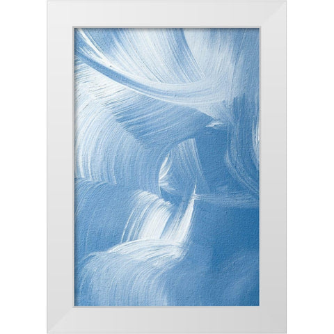 Acrylic Waves No 1 White Modern Wood Framed Art Print by Sawall, Anastasia