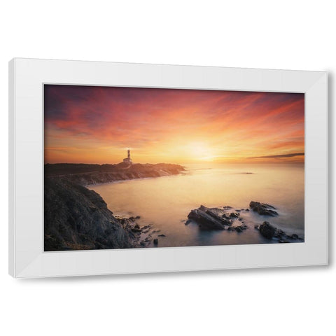 Favaritx sunrise 7R20215 White Modern Wood Framed Art Print by Joanaduenas
