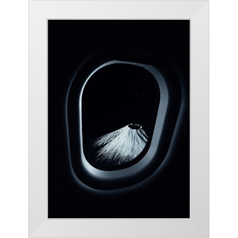 M.Fuji White Modern Wood Framed Art Print by CVV