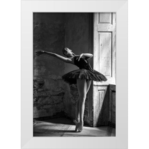 Elina White Modern Wood Framed Art Print by Kapsha, Eduards