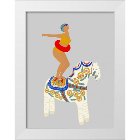 Little Pony White Modern Wood Framed Art Print by Jotadejai