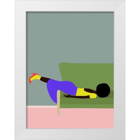 Wendys Mood White Modern Wood Framed Art Print by Jotadejai