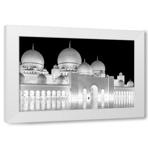 Light Of Abu Dhabi Grand Mosque White Modern Wood Framed Art Print by Jin, Jie