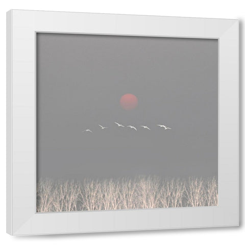 There are gods in the sky White Modern Wood Framed Art Print by Fei, Hsiao-Yang