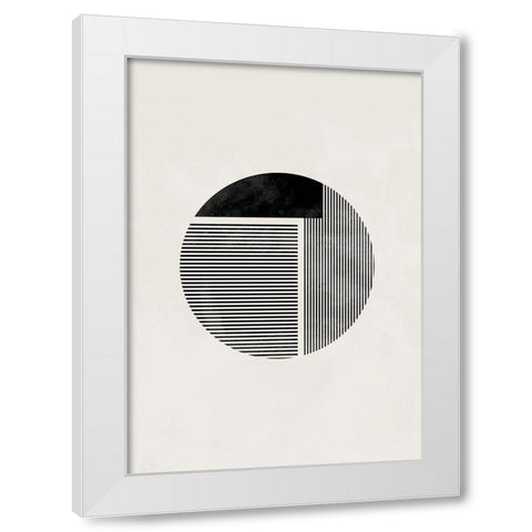 Minimalist round White Modern Wood Framed Art Print by 1x Studio II