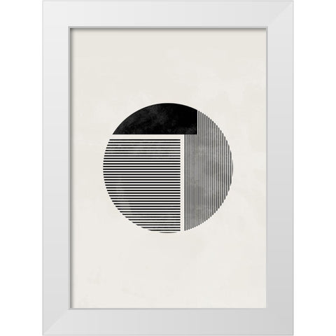 Minimalist round White Modern Wood Framed Art Print by 1x Studio II