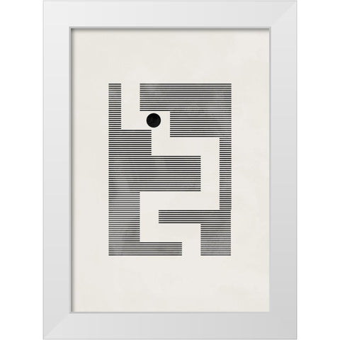 Minimalist maze White Modern Wood Framed Art Print by 1x Studio II