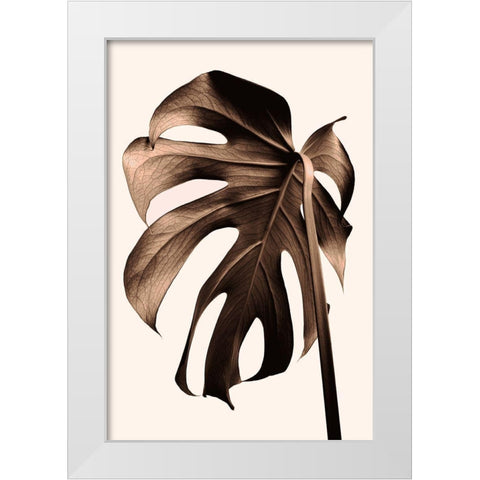 Monstera Gold White Modern Wood Framed Art Print by 1x Studio III