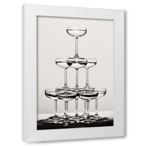 Champagne tower_6 White Modern Wood Framed Art Print by 1x Studio III