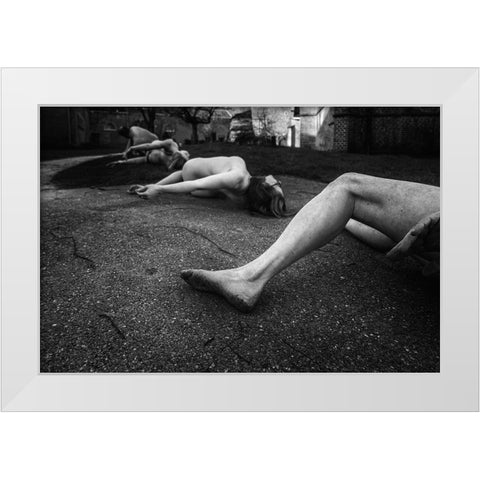 Warzone White Modern Wood Framed Art Print by Dirven, Ton