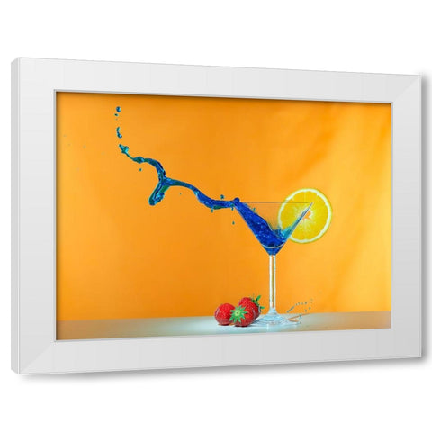 excited, bubbly, refreshing White Modern Wood Framed Art Print by Groth, Martin