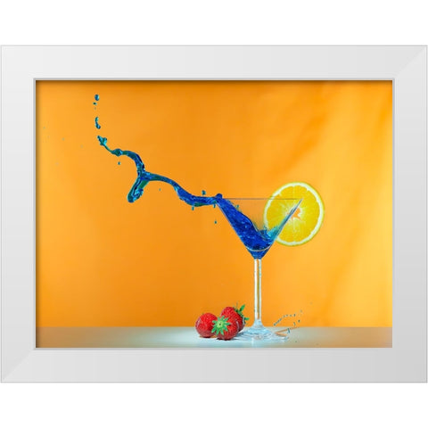 excited, bubbly, refreshing White Modern Wood Framed Art Print by Groth, Martin
