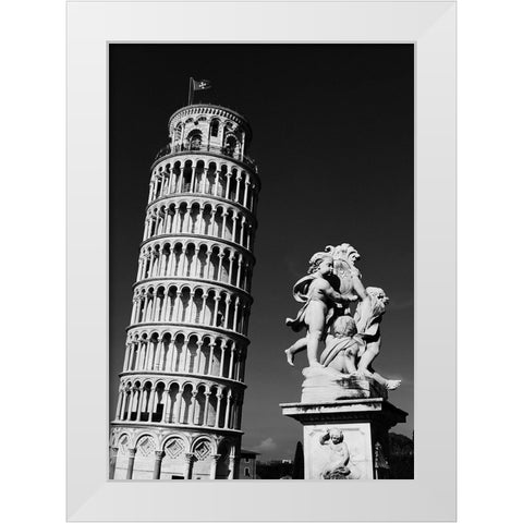 The Leaning Tower of Pisa White Modern Wood Framed Art Print by Liu, Sonya