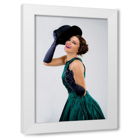 Beauty a Happy White Modern Wood Framed Art Print by Nikolova, Aneta