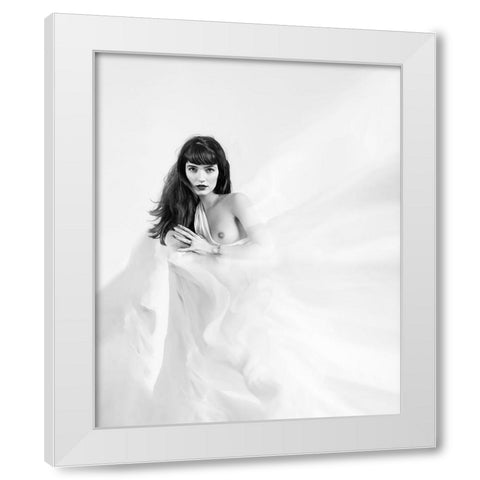 Blue Angel White Modern Wood Framed Art Print by Punyet Miro, Carles