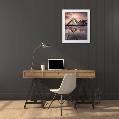 Triangular Value White Modern Wood Framed Art Print by Ehrlich, Amir
