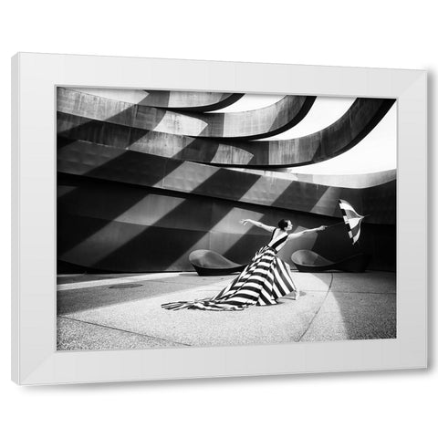 Stripes White Modern Wood Framed Art Print by Stein, Tali