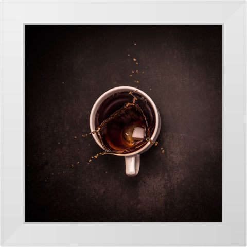 Splash Art White Modern Wood Framed Art Print by Dhuper, Sumit