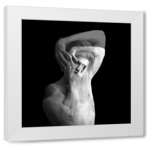 Who Am I White Modern Wood Framed Art Print by Rabinovitz, Itzik