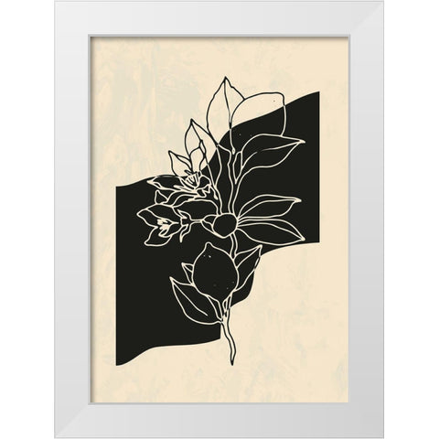 Abstract Flower 4 White Modern Wood Framed Art Print by NKTN