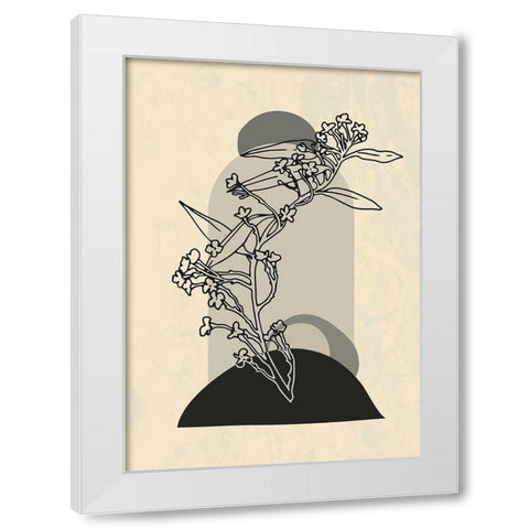 Abstract Flower 5 White Modern Wood Framed Art Print by NKTN