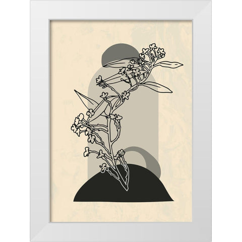 Abstract Flower 5 White Modern Wood Framed Art Print by NKTN