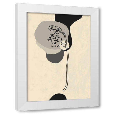 Abstract Flower 3 White Modern Wood Framed Art Print by NKTN