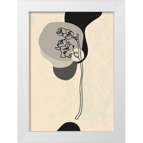 Abstract Flower 3 White Modern Wood Framed Art Print by NKTN