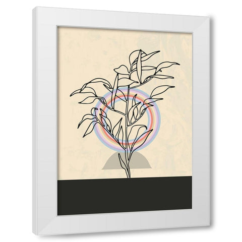 Abstract Flower 2 White Modern Wood Framed Art Print by NKTN