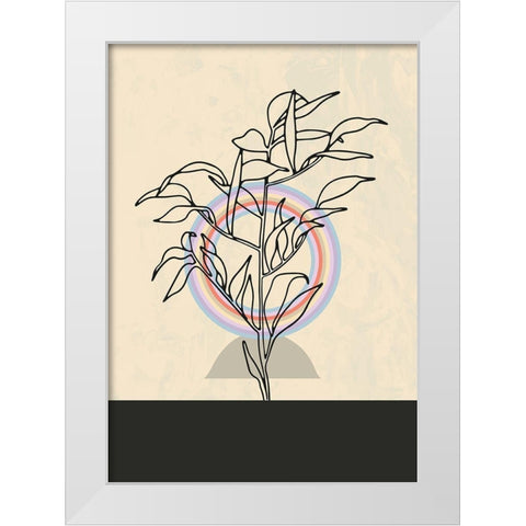 Abstract Flower 2 White Modern Wood Framed Art Print by NKTN