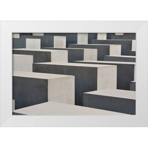 Rhythm of the Cubes White Modern Wood Framed Art Print by Schull, Harald