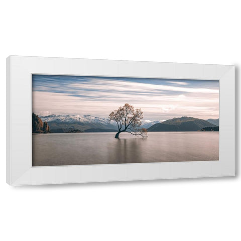 lonely tree White Modern Wood Framed Art Print by Xiaobei, Han