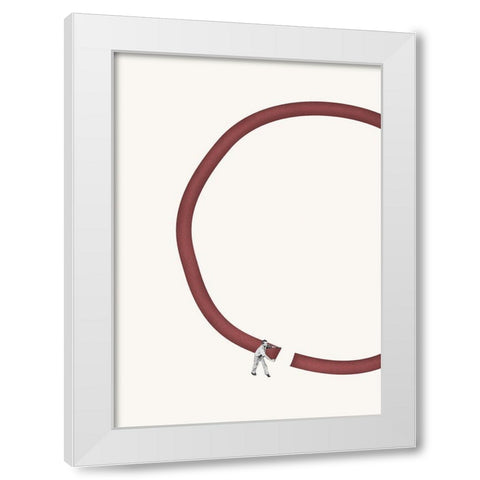 Lets reconnect White Modern Wood Framed Art Print by Leon, Maarten