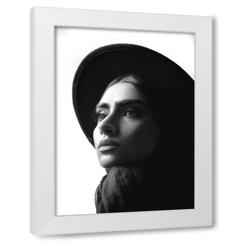 Sara White Modern Wood Framed Art Print by Ghanbari, Morteza