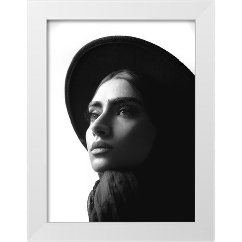 Sara White Modern Wood Framed Art Print by Ghanbari, Morteza