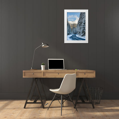 The Road White Modern Wood Framed Art Print by Gabriel, Hotea