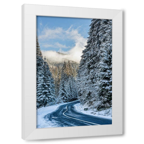 The Road White Modern Wood Framed Art Print by Gabriel, Hotea