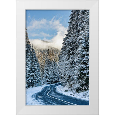 The Road White Modern Wood Framed Art Print by Gabriel, Hotea