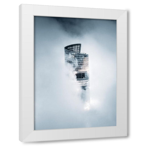 City On The Cloud White Modern Wood Framed Art Print by Tien, Aron