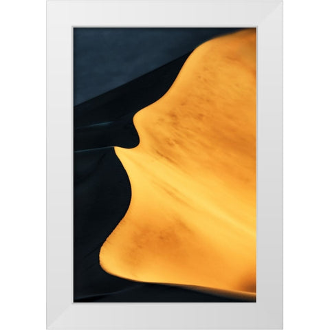 The Sand Dune under Morning Sunshine White Modern Wood Framed Art Print by Qiu, Jenny